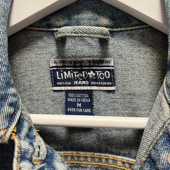 Limited Too Girls Denim Crop Jacket - Picture 3 of 7
